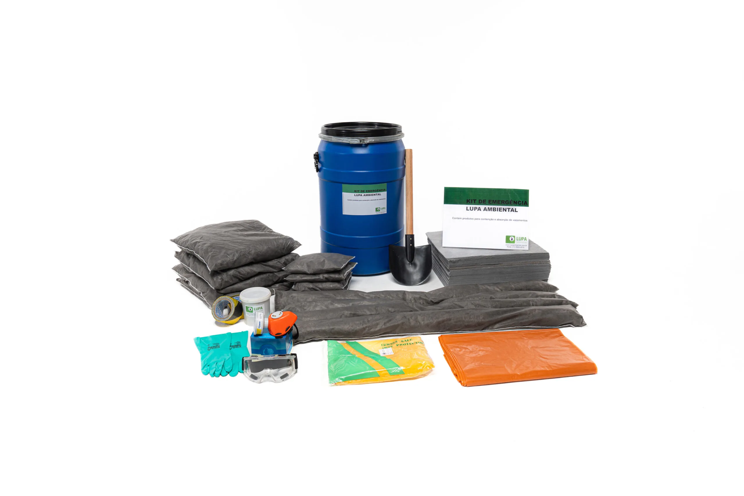 Lupa Ambiental | Kit de Emergência Ambiental Tambor 100 Litros Linha Cinza