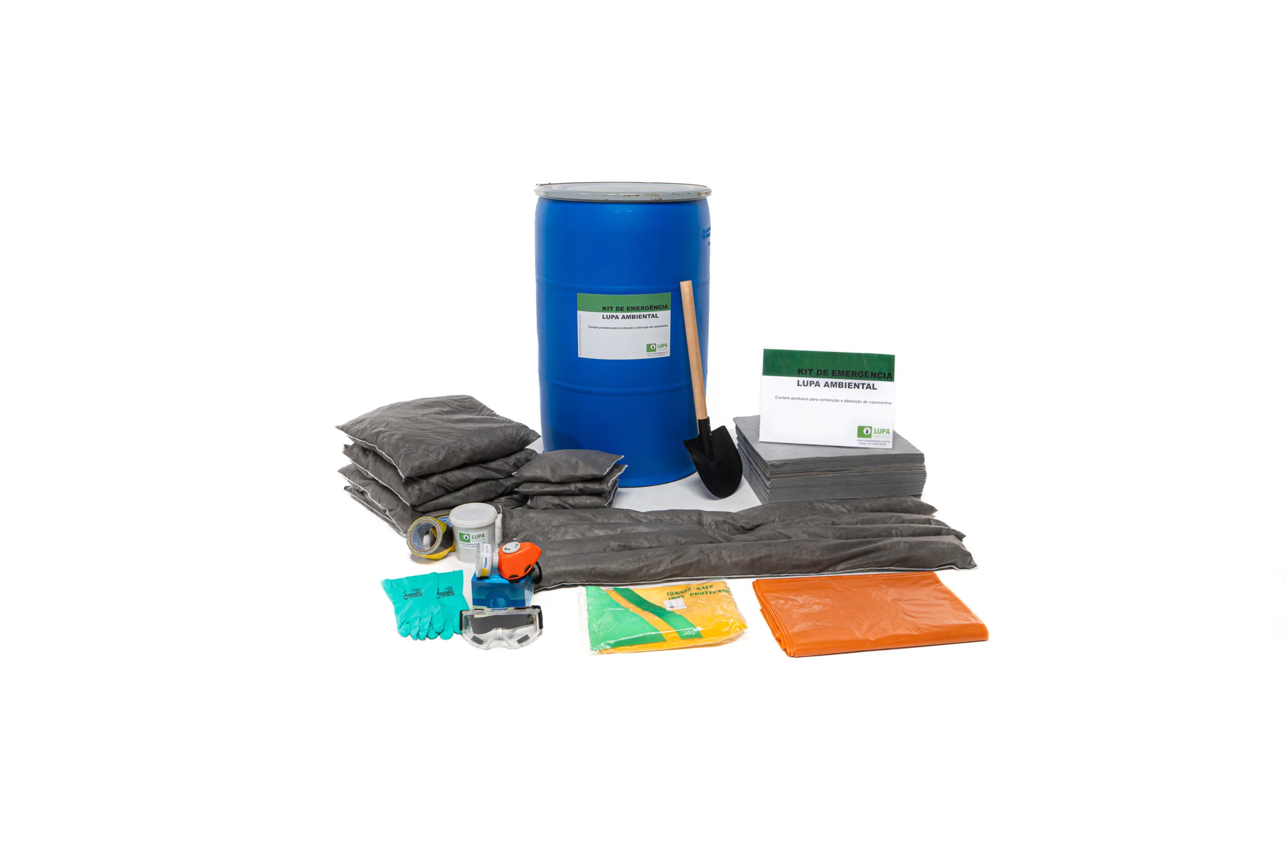 Lupa Ambiental | Kit de Emergência Ambiental Tambor 200 Litros Linha Cinza