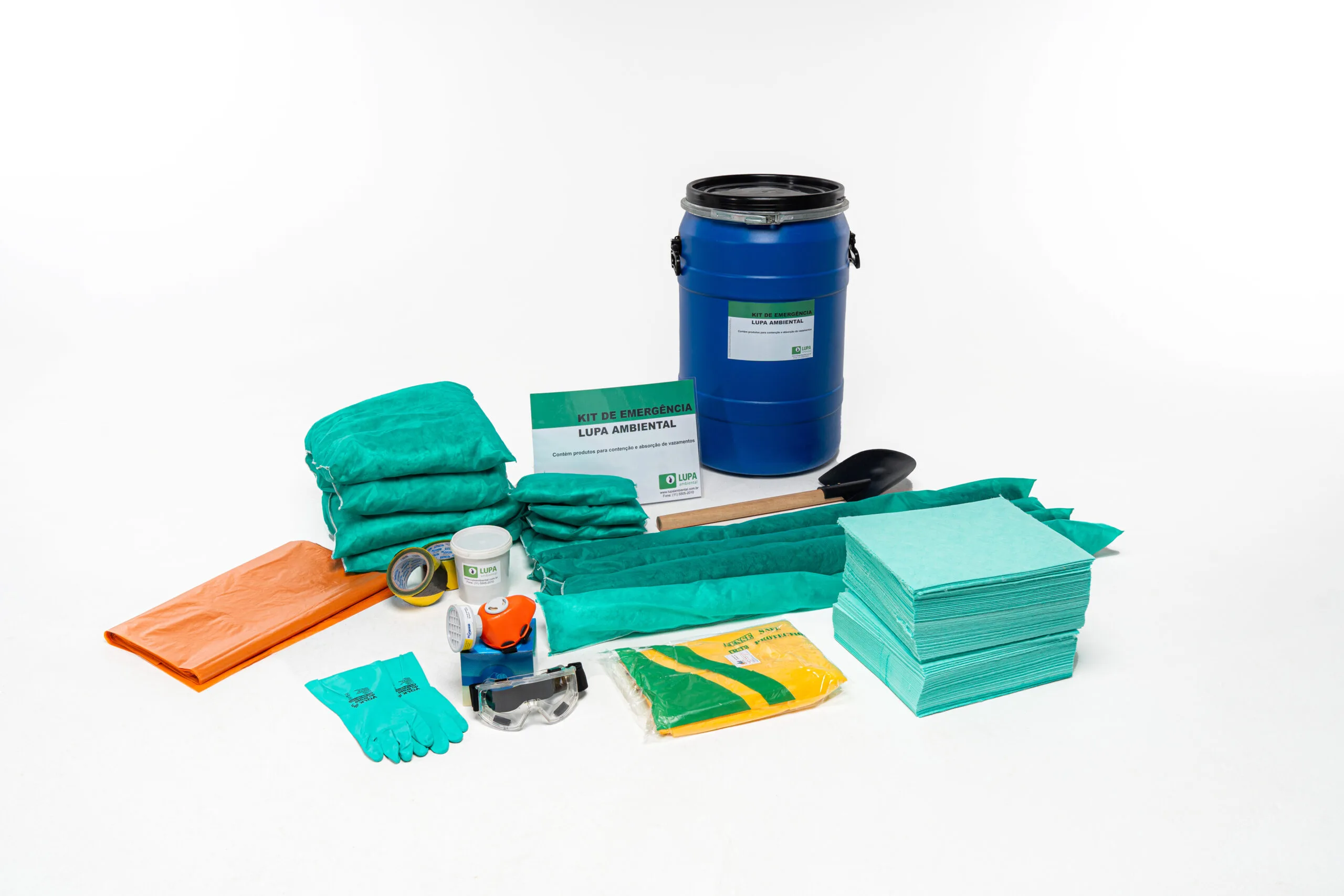 Lupa Ambiental | Kit de Emergência Ambiental Tambor 100 Litros Linha Verde