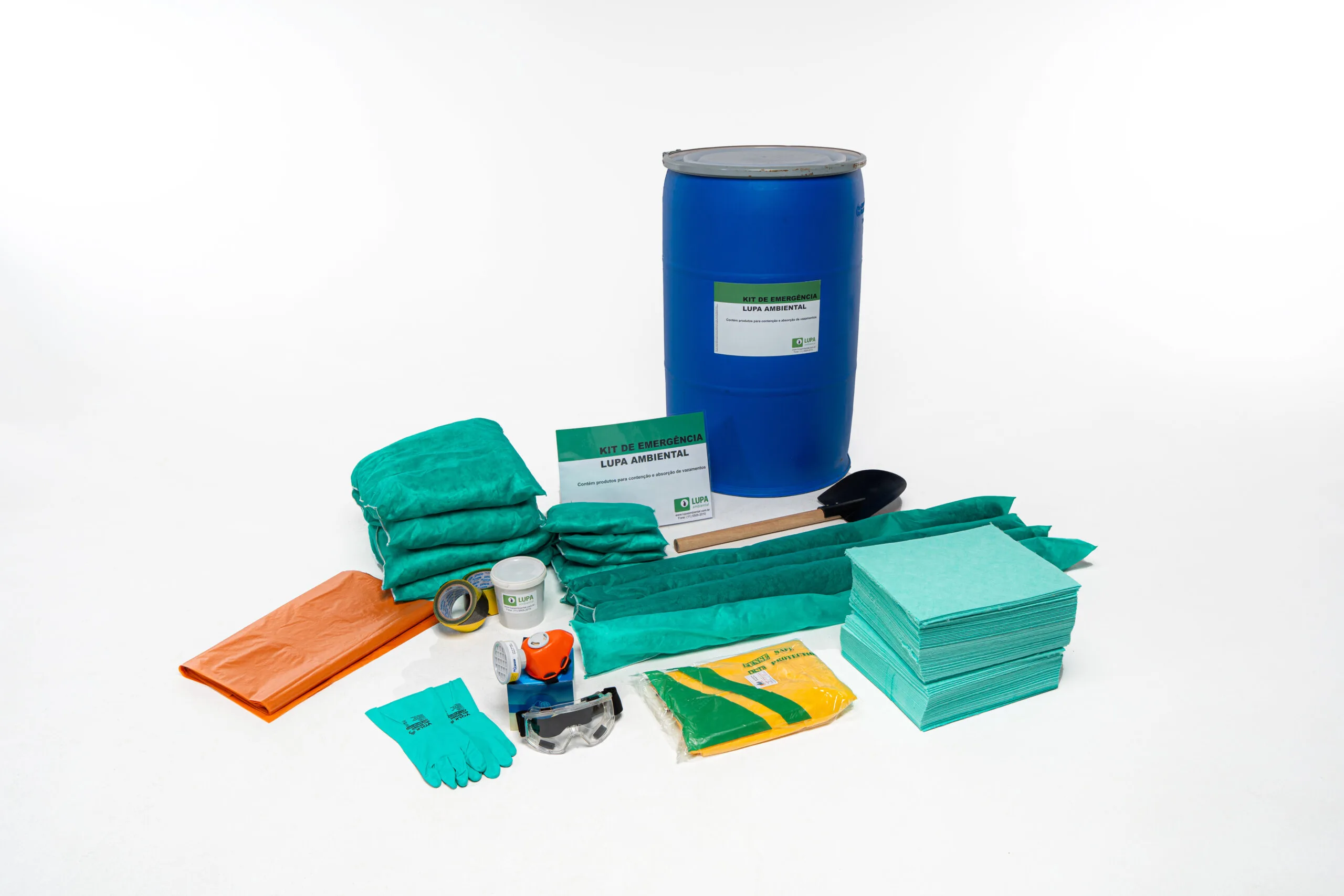 Lupa Ambiental | Kit de Emergência Ambiental Tambor 200 Litros Linha Verde